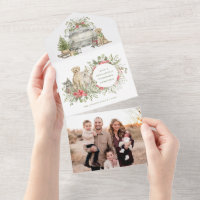 Christmas Dogs with Car | Photo Christmas Card