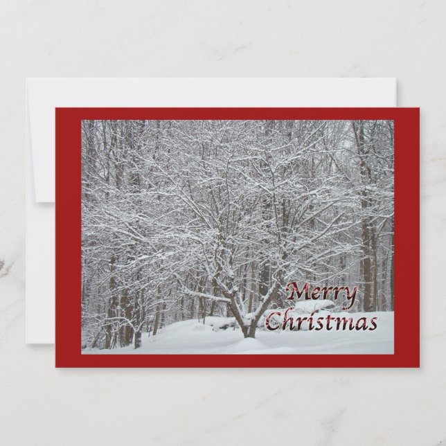 Christmas Dogwood Tree in Snow Invitation (Front)