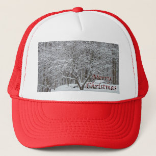 Christmas Dogwood Tree in Snow Trucker Hat
