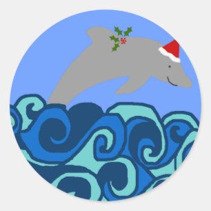 Christmas dolphin stickers