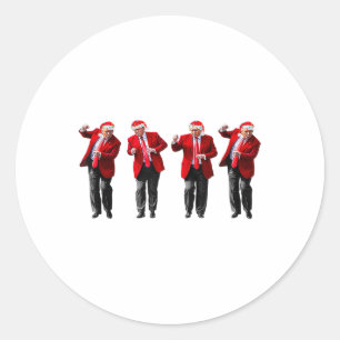 Christmas Donald Trump President 2024 Dancing Funn Classic Round Sticker
