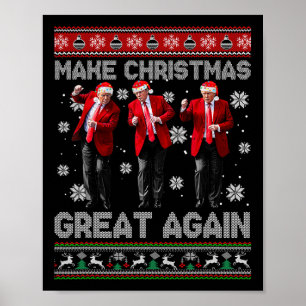 Christmas Donald Trump President 2024 Dancing Funn Poster