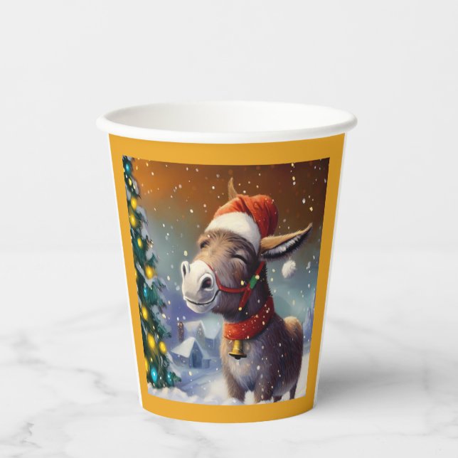 Christmas Donkey 1 Paper Cups (Front)