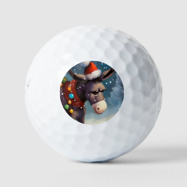 Christmas Donkey (2) Golf Balls (Front)
