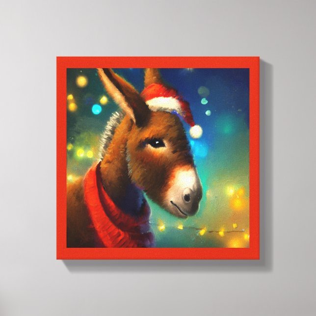 Christmas Donkey 3 Canvas Print (Front)