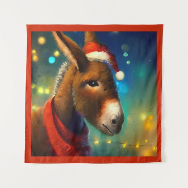 Christmas Donkey 3 Tapestry (Front)