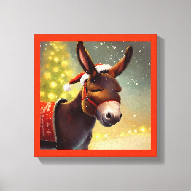 Christmas Donkey 4 Canvas Print (Front)