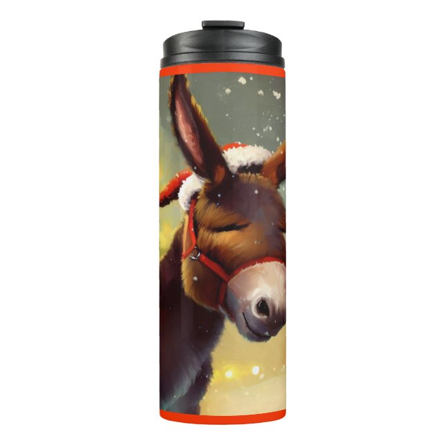 Christmas Donkey 4 Thermal Tumbler (Front)
