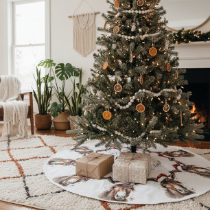 Christmas Donkey, customisable  Brushed Polyester Tree Skirt