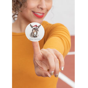 Christmas Donkey, customisable Square Sticker