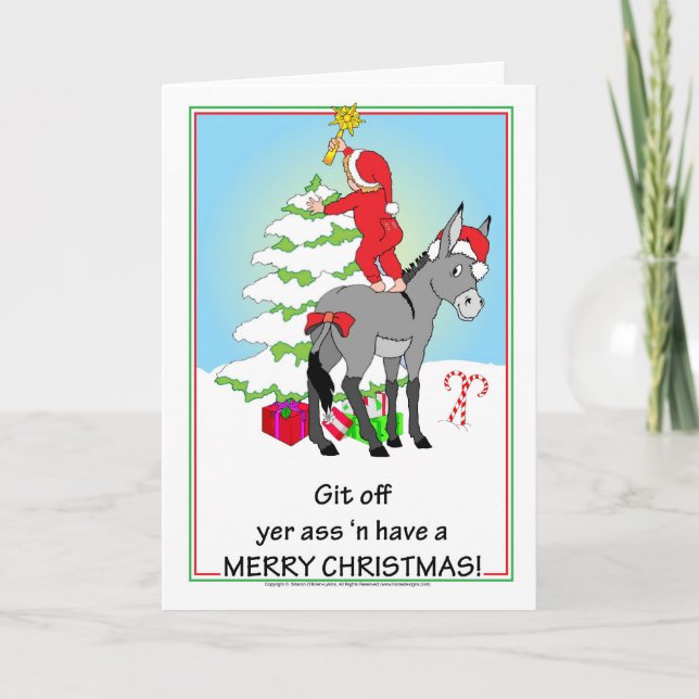 Christmas Donkey Holiday Card (Front)