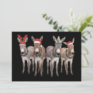 Christmas Donkey Lover Gift Farm Xmas  Holiday Card