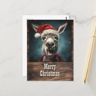 Christmas Donkey Postcard