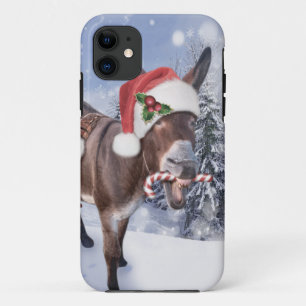 Christmas donkey with funny red hat Case-Mate iPhone case