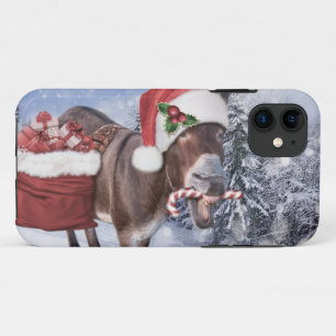 Christmas donkey with funny red hat Case-Mate iPhone case