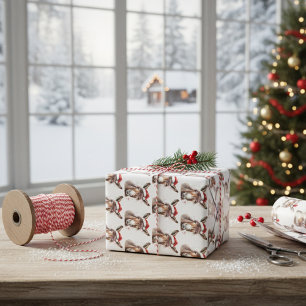 Christmas Donkey Wrapping Paper Sheet