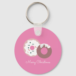 Christmas Donuts Sprinkles Bakery Merry Christmas Key Ring