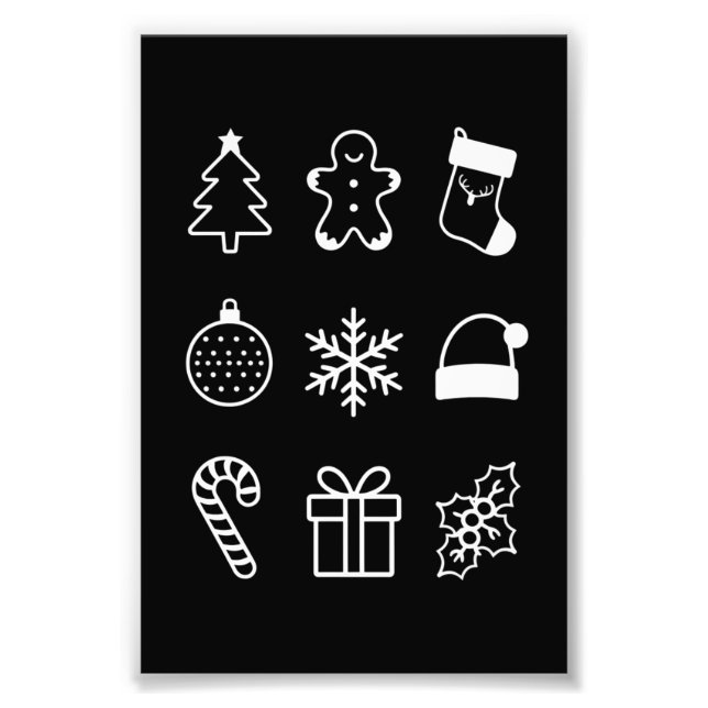 Christmas Doodle Gingerbread Tree Candy Xmas Photo Print (Front)