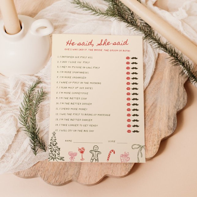 Christmas Doodle He said She said Card (Creator Uploaded)