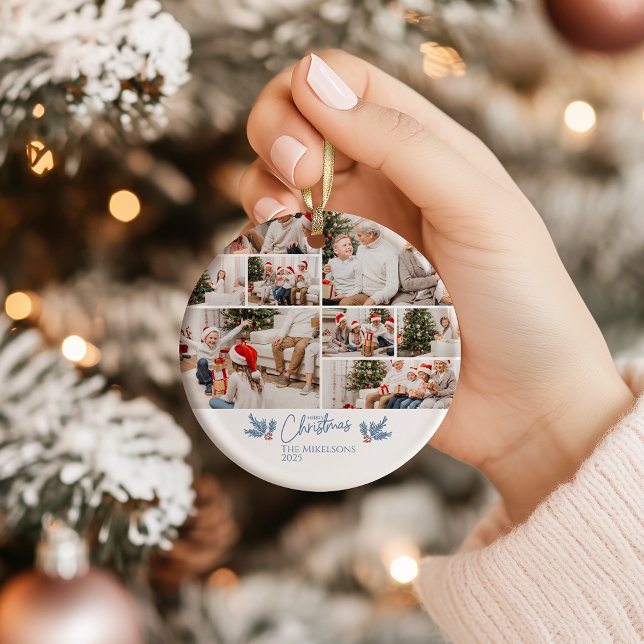 Christmas Doodle Line Art Holiday Ceramic Tree Decoration (Creator Uploaded)