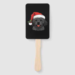Christmas Doodle Oodle Dog - Black Classic T-Shirt Hand Fan