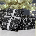 Christmas doodles Black & White Minimalist Gift Wrapping Paper<br><div class="desc">A super fun Christmas doodle wrapping paper in a variety of colours to take the guess work out of opening gifts. Assign each child their own colour to save time on adding labels. Check out the rest of EmmyINK’s store for other colours, coordinating gift wrap, holiday cards, gifts and more!...</div>