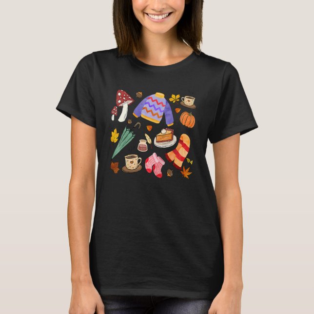 Christmas Doodles Tis' The Season Retro Funy Cooki T-Shirt (Front)