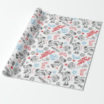 Christmas Doodles Wrapping Paper<br><div class="desc">Cute Christmas pattern</div>