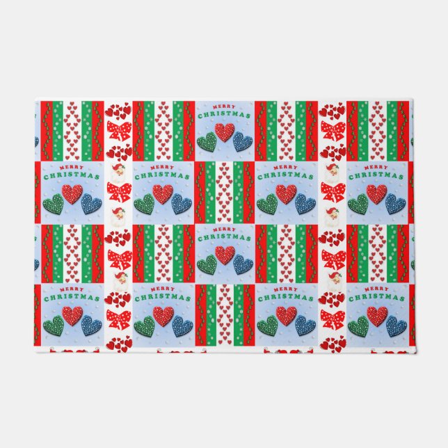 Christmas Door Mat, Merry Christmas Doormat (Front)