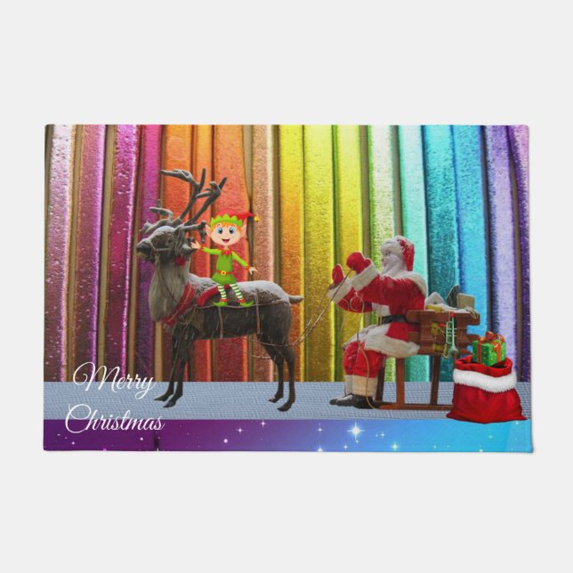 Christmas Door Mat, Santa Doormat (Front)