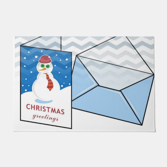 Christmas Door Mat, Snowman Doormat (Front)