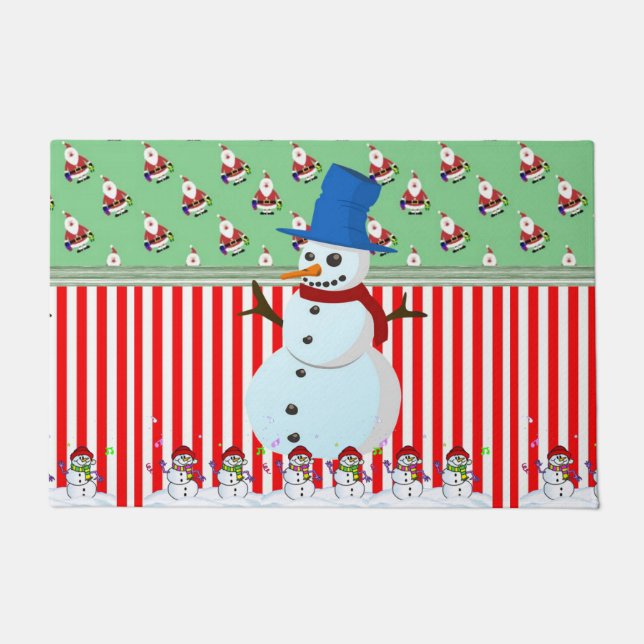 Christmas Door Mat, Snowman Doormat (Front)