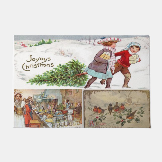 Christmas Door Mat, Vintage Doormat (Front)