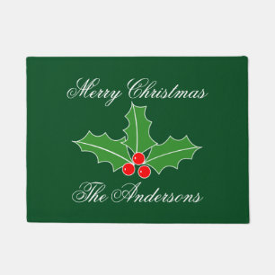 Christmas doormat with personalised family name