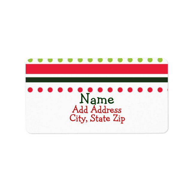 Christmas Dots Address Labels (Front)