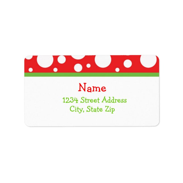 Christmas Dots Address Lables Label (Front)