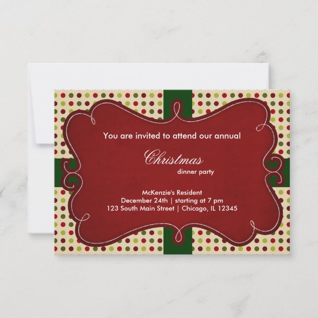 Christmas Dots Invitation (Front)