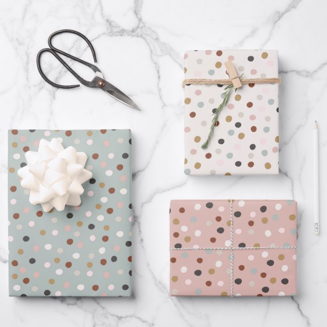 Christmas Dots Wrapping Paper Sheet (Front)
