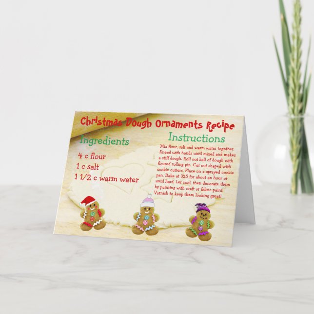 Christmas Dough Cookie Ornament Recipe Card (Front)