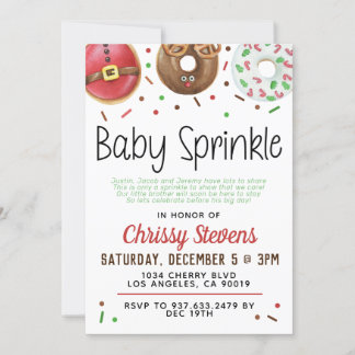 Christmas Doughnut Baby Sprinkle Shower Invitation