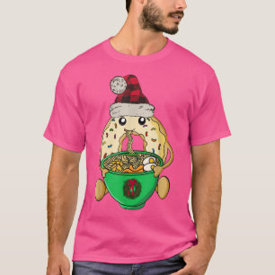 Christmas Doughnut Eating Ramen Anime Kawaii Funny T-Shirt