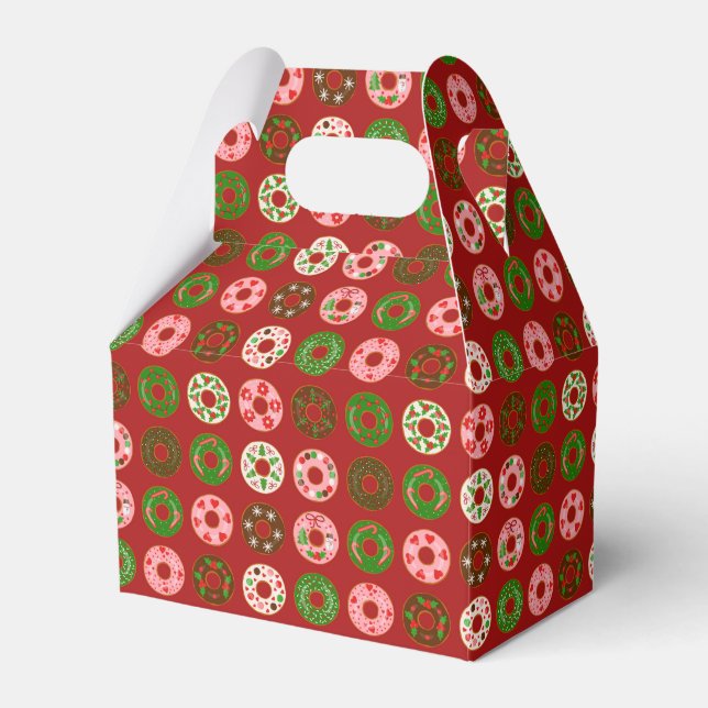 Christmas Doughnut Holiday Treat Pattern Favour Box (Front Side)