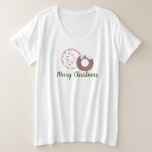 Christmas Doughnuts Frosted Sprinkles Dots Plus Size T-Shirt