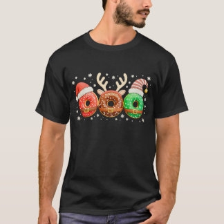Christmas Doughnuts Santa Reindeer Xmas Doughnut T-Shirt