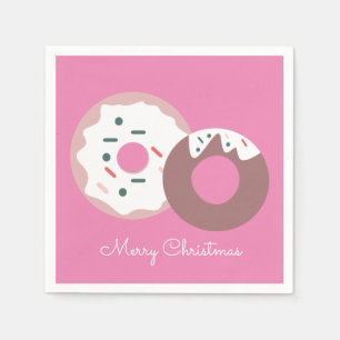 Christmas Doughnuts Sprinkles Bakery Merry Christ Napkin