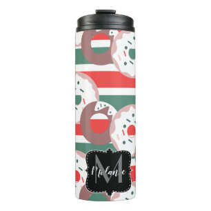 Christmas Doughnuts Sprinkles Frosted Monogram Nam Thermal Tumbler