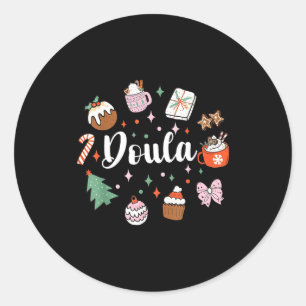 Christmas Doula Midwife Birth Worker Stpartum Xmas Classic Round Sticker