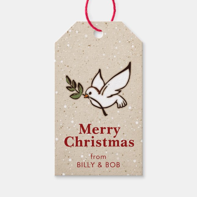 Christmas Dove Gift Tags (Front)