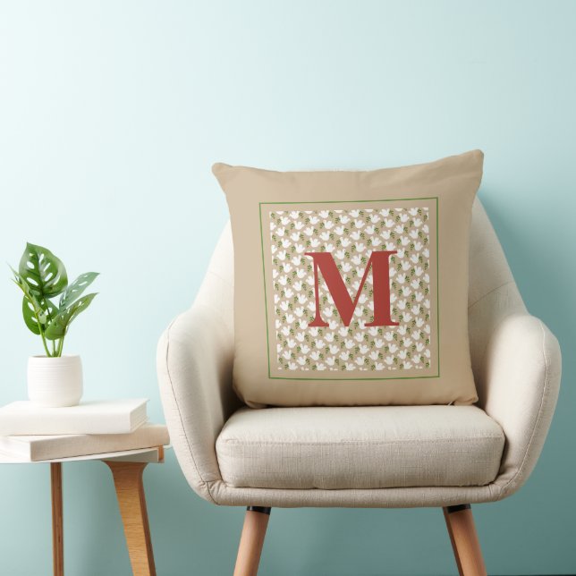 Christmas Dove INITIAL Peace Love Joy Festive Cushion (Chair)