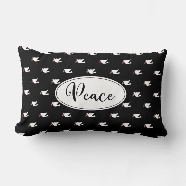 Christmas Dove Pattern Throw Pillow (Front)